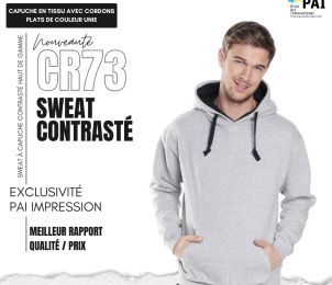 Sweat à capuche contrasté CR073 • 310 g/m²