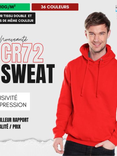 Sweat à capuche premium CR072 • 310 g/m²