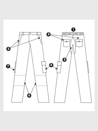 PANTALON FEMME DAILY - MULTIPOCHES - RENFORT AUX GENOUX - 235 GR/M²