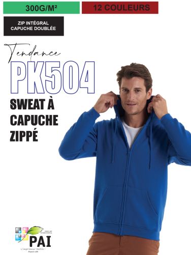 PK504 - Sweat à capuche - Premium - 300 g - 12 couleurs