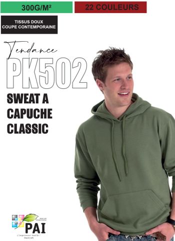PK502 • Sweat à capuche • Classic • 300g • 22 couleurs