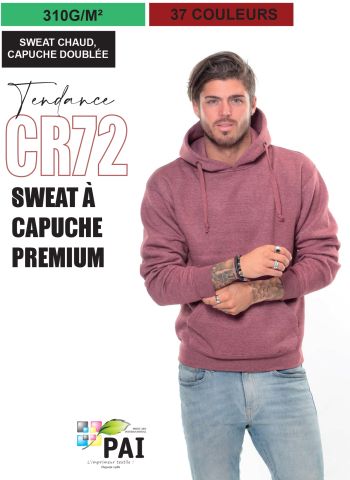 CR72 - Sweat à capuche premium - 310g