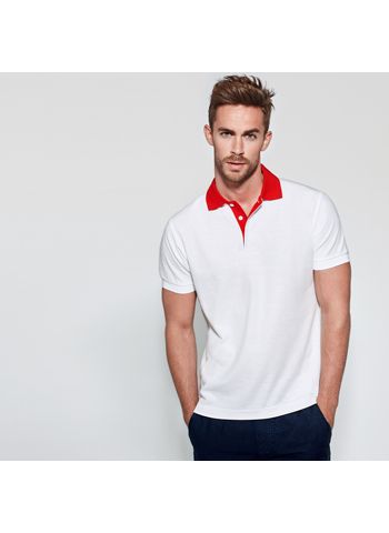 POLO BORNERO - POLYESTER - COTON - COL CONTRASTé - 220 GR/M²